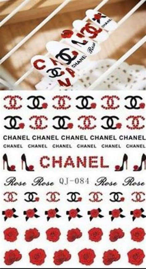 chanel cc nail decals|chanel nail design stickers.